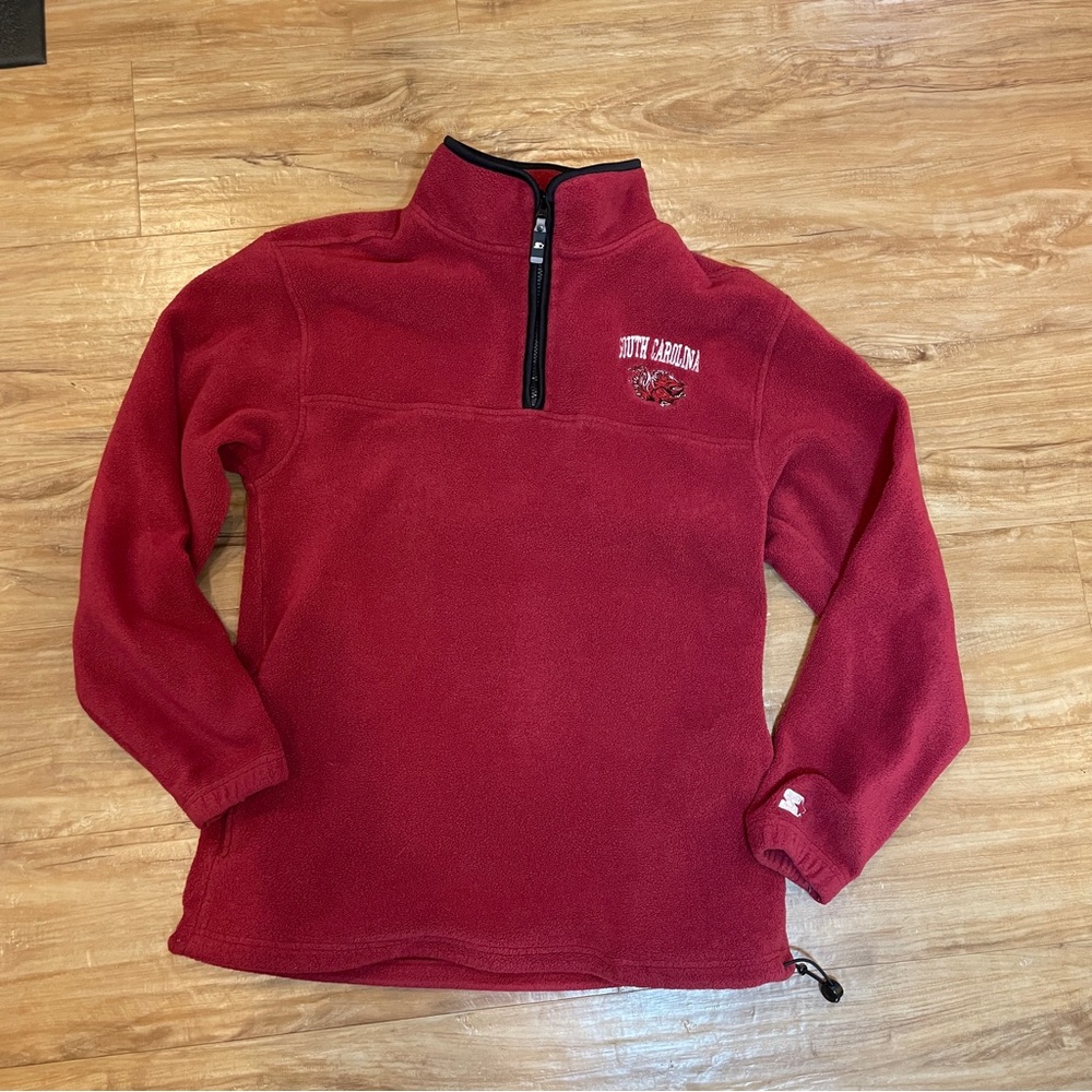 Garnet  South Carolina Gamecocks Starter Fleece Pullover Red 1/4 Zip, Large